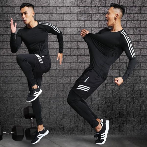 

sportswear compression training pants men running fitness suit tights gym clothing basketball jacket leggings tights sportswear, Black;blue
