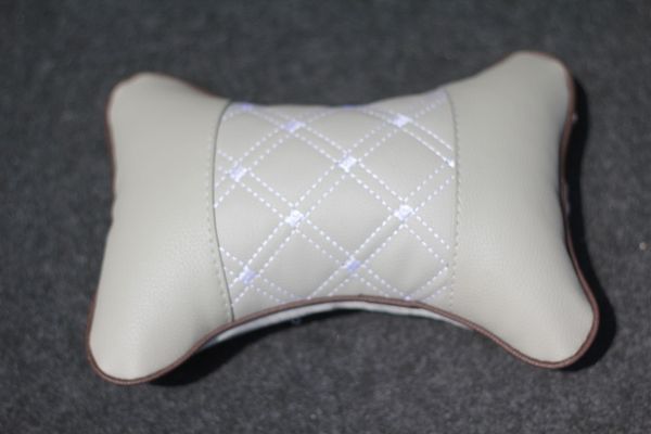 

2pcs/pair auto super soft leather neck pillow, car seat cover the head and neck of the other car headrest cushion embroidery