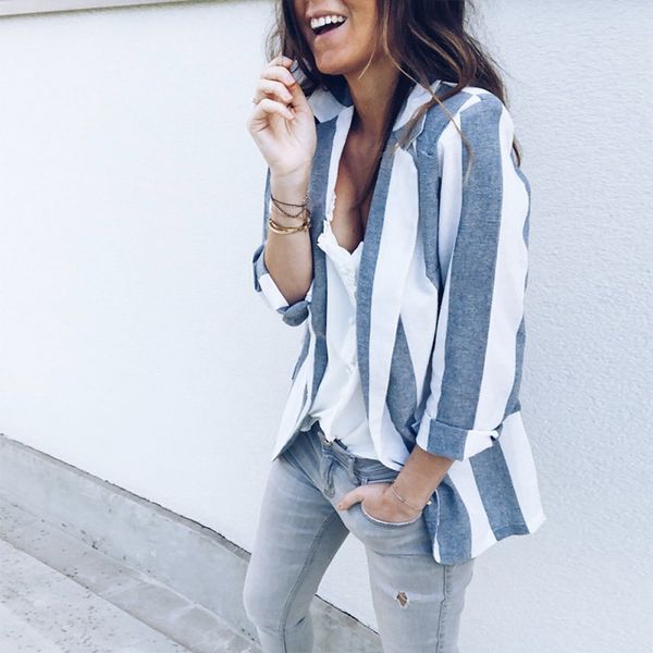 

new spring autumn slim fit women formal jackets long sleeve blazer office work striped ladies blazer coat fashion, White;black