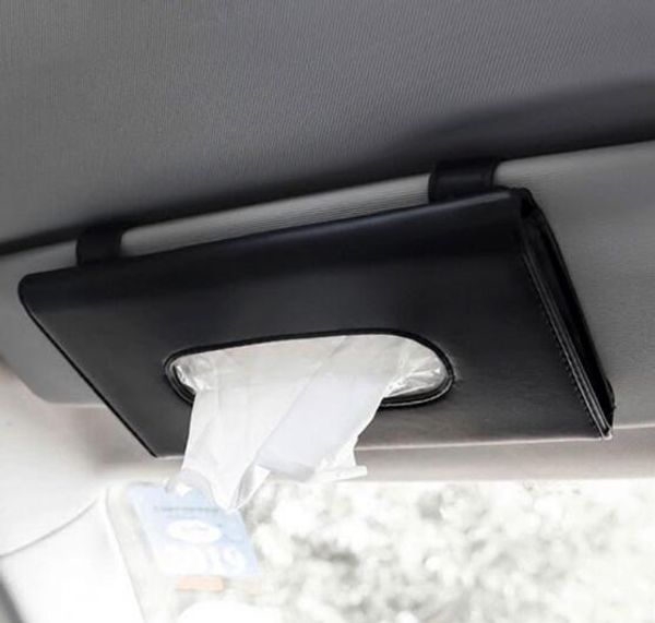 

автомобиль солнцезащитный козырек кожа pu tissue box авто клип держатель бумаги салфетка аксессуары