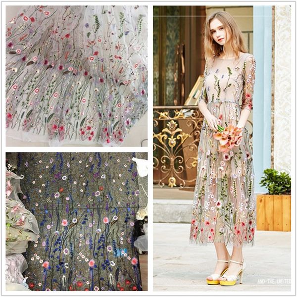 

french net lace fabric 2016 latest african guipure lace fabric with embroidery mesh tulle net yarn, Black;white