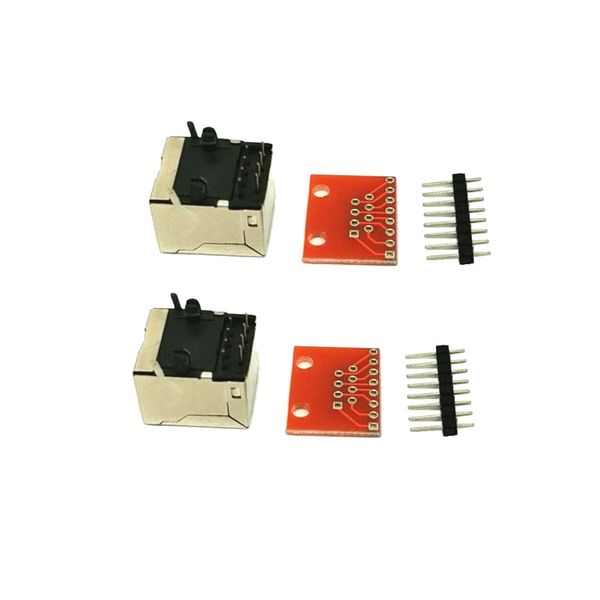 

2xrj45 connector pcb and breakout board kit check ethernet not weld