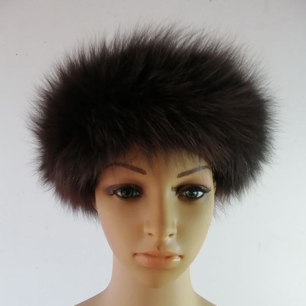 Cores personalizadas Escolha Mulher Fur Hat Band Band Women Real Fox Hats Bandas de cabeça quentes adultas no inverno 10pcs/lote entrega grátis