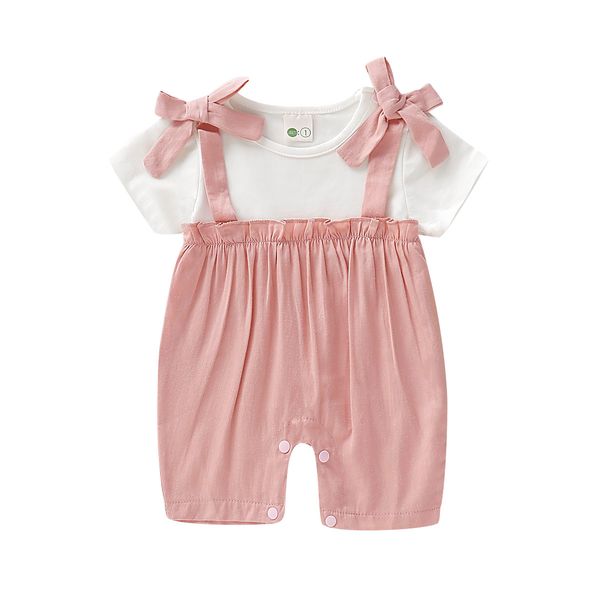 

2019 pudcoco new summer newborn infant baby girl's short sleeve romper cotton solid jumpsuit sunsuit wholesale dropshipping hot, Blue