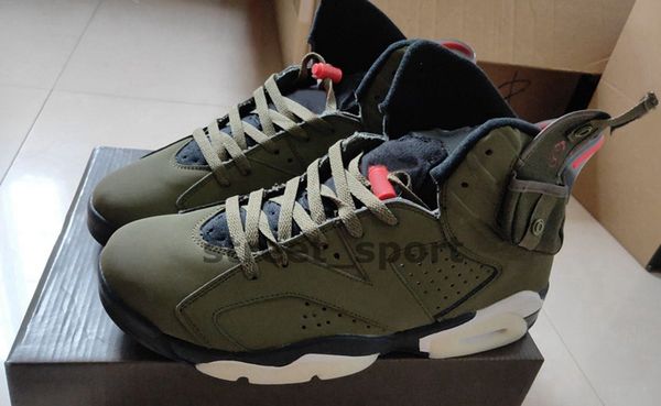 

real 6s travis scott 6 mens basketball shoes cn1084-200 cactus jack x air trainer travis low 1 scarpe des chaussures zapatos with box, White;red