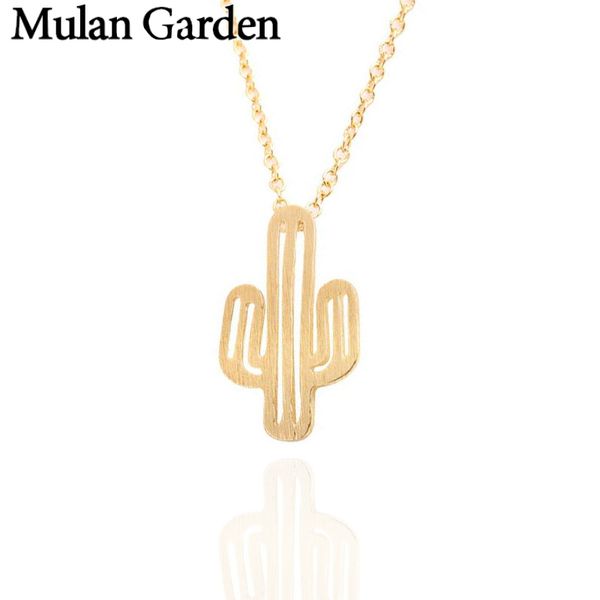 

m&g trendy gold cactus necklace women fashion long statement pendant necklace jewelry valentines day gift accessories gifts new, Silver