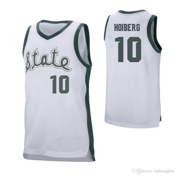 

jack hoiberg #10 men's michigan state spartans green matt mcquaid #20 white stitched college basketball jersey, Black
