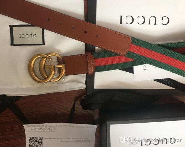 

with the box, 2019 designer fashion men's and women's casual belt, 7.0cm classic letters fashion gold buckle pearl buckle casual l, Black;brown
