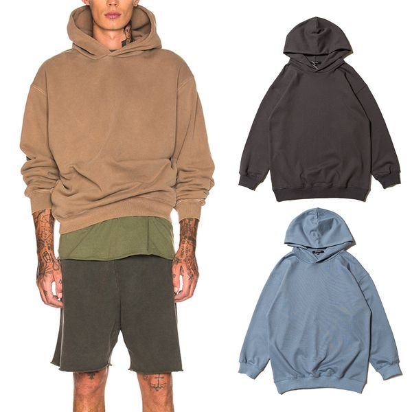 

kanye west season 6 hoodie men oversized solid hoodie jogging cal hooded sweatshirt hip hop streetwear calabasas pullover cpi0320, Black