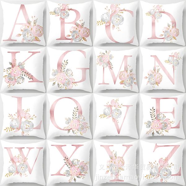 

45x45cm ins nordic pillowcase pink letter cushion pillowcase car sofa lumbar living room decoration pillow covers