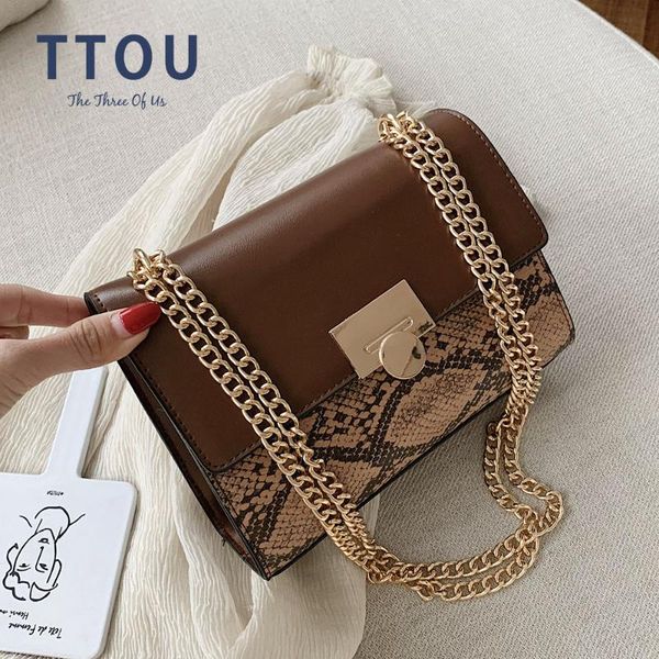

роскошные сумки женские сумки дизайнерские змеи pattern кожа цепи мешки плеча tote дамы рук crossbody для женщин