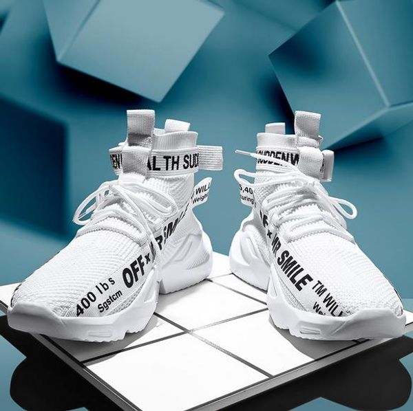

the latest upgraded version of the men's flying weaving gaobang shoes breathable stretch comfortable outdoor sports shoes ing