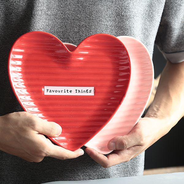 

1 pcs lovely heart food plates bowl fruit snack salad bread dishes kids children tableware breakfast lunch dinnerware for home