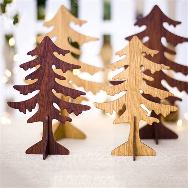 Combined Mini Wooden Christmas Tree For Dinner Table Decorations 2