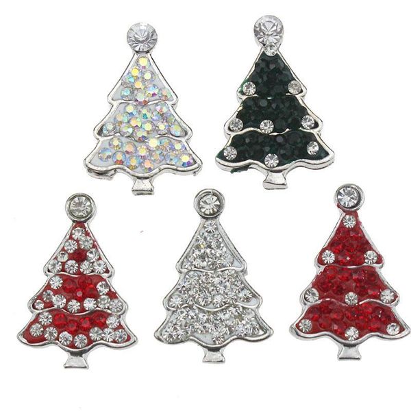 

10pcs lot santa claus christmas tree snap jewelry 18mm snap button jewelry fit bracelet necklace merry christmas gift, Silver
