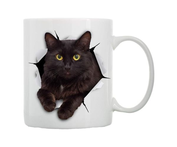 

cool funny 3d cat kitten coffee mug cup novelty black cat mugs cups cool jumping out cats birthday gifts pet ceramic 11oz