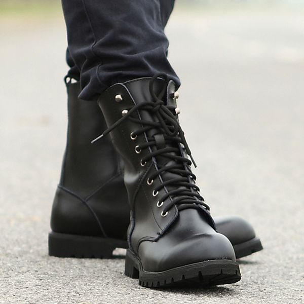 

n's motorcycle riding hunting casual walking shoes designer martin botas hombre black #11