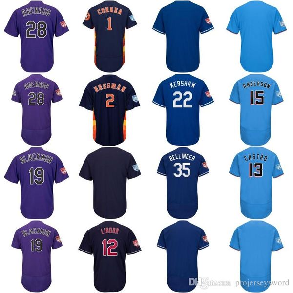 

Mens 2019 Spring Training Jerseys 1 Carlos Correa 35 Cody Bellinger 19 Charlie Blackmon 28 Nolan Arenado 13 Starlin Castro Baseball Jersey