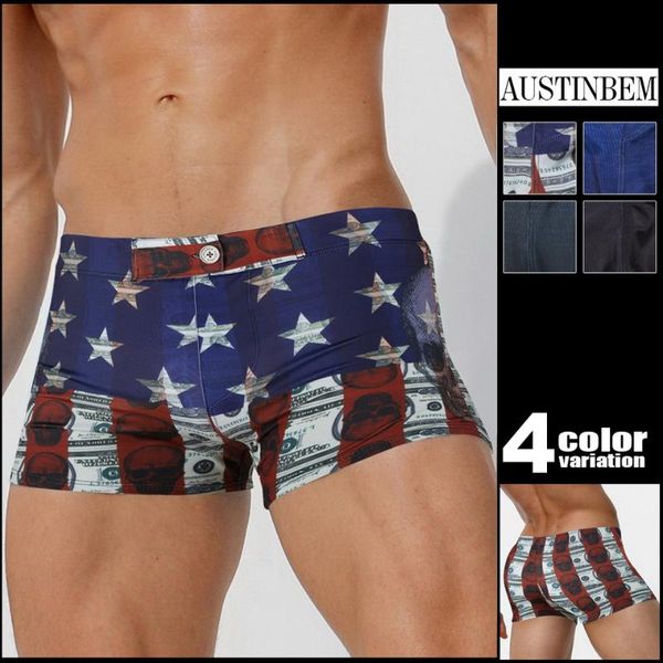 

mens swimming shorts classical imitation denim prints mens swim trunks 23001