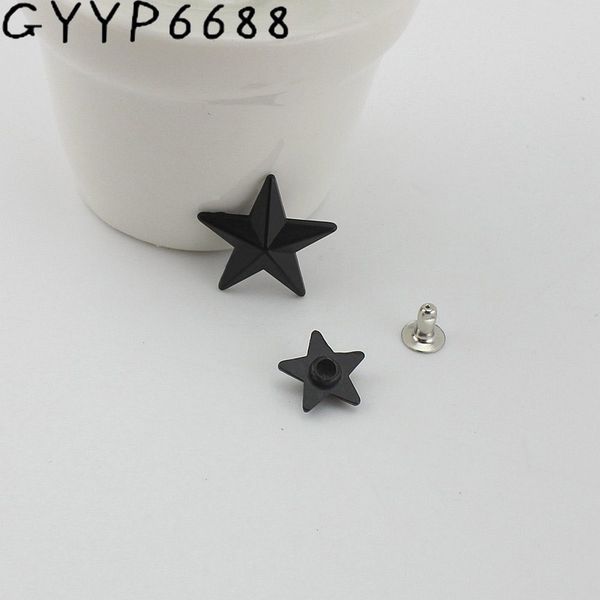 

10pcs dark black pentagram cover rivet head feet solid rivets fasteners leather crafts bags shoes studs