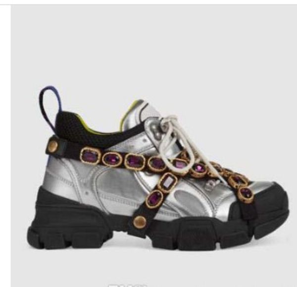 

flashtrek designer shoes with removable crystals mens sneaker fashion designer women shoes casual sneakers size 35-45 t07, Black