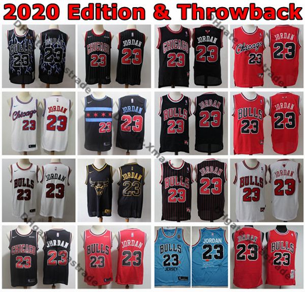 

2020 edition mens chicagobulls 23 michaeljordan statement swingman basketball jerseys stitched 23 michaeljordan retro jersey, Black;red
