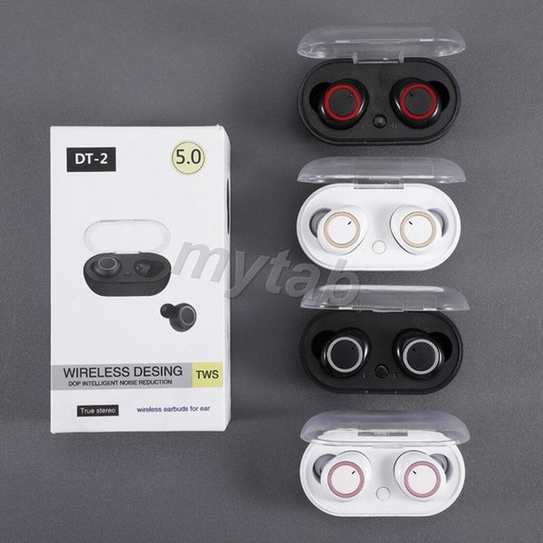 

dt-2 dt2 tws wireless headphones bluetooth 5.0 touch control earbuds waterproof gaming headset 3d stereo earphone with mic with charging box