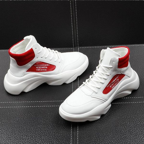 

men elevator shoes fashion breathable casual shoes luxury designer male formal dress platform party wedding shoe h374, Black