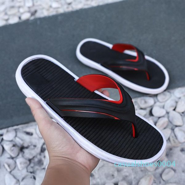 

men beach flip flops 2020 summer flat shoes comfortable sole slip-on male fashion sandals men casual flip flop slippers ac04, Black