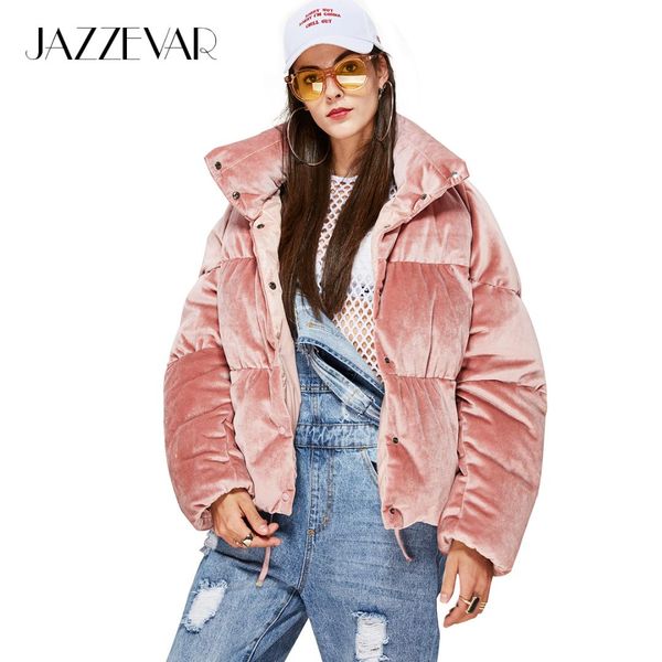 

jazzevar 2019 new winter fashion woman thick 90% down jacket velvet mini parkas pink sweet coat cute girl's warm outwear, Black
