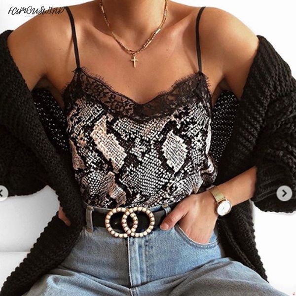 

summer womens casual v-neck sleeveless button leopard print lace camisole crop lace vest tank, White