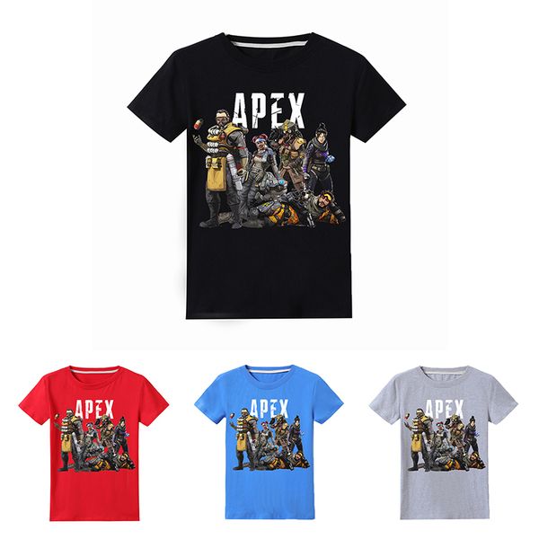 

apex legends kids t-shirts 4 colors 6-14y children boys 100% cotton t-shirts kids designer clothes boys shirt kids clothes tc190306w 50pcs