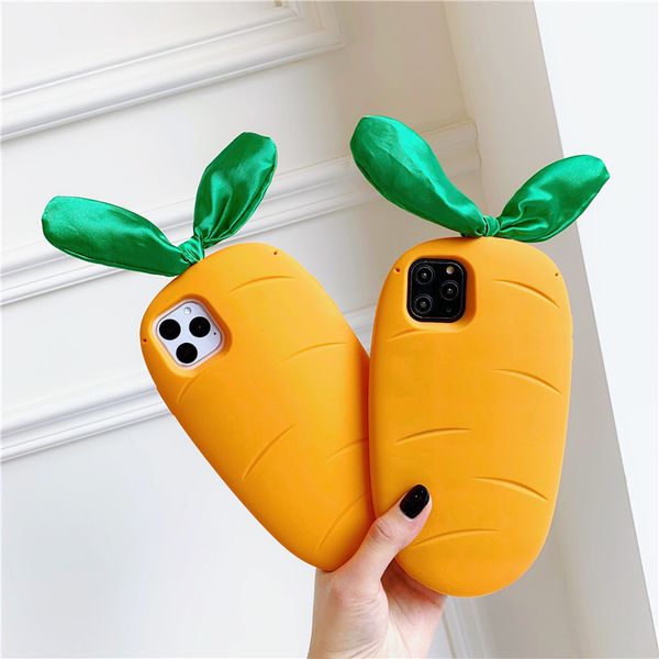 

vegetable carrot cartoon silicone funny cute cell phone case for iphone 11 pro 6 6s 7 8 plus xs max xr xs