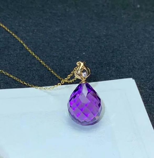 

shilovem 18k yellow piezoelectric amethyst pendants fine jewelry women trendy no necklace classic gift 13*16mm mymz1316934z, Silver