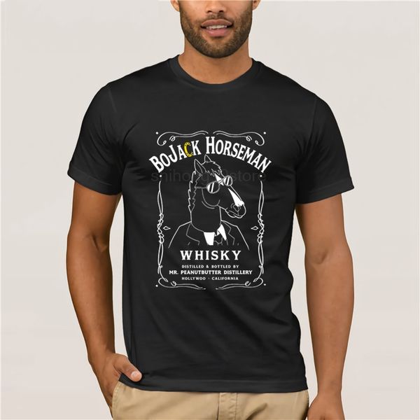 

bojack horseman t-shirt o-neck casual funny t-shirts short sleeve for men for game player man brand tee shirt, White;black