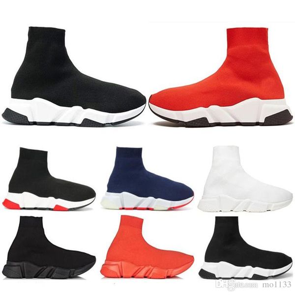 

2019 designer speed trainer fashion luxury men women sock shoes black white blue oreo flat mens sport runner sneakers size 36-45
