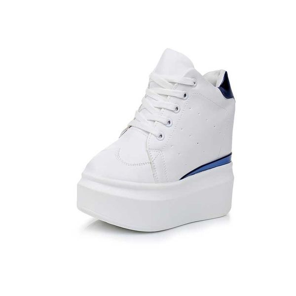 Hidden Wedges High Heels 11cm Thick Bottom Shoes Black And White