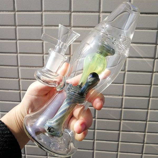 Lavalampenglas-Dab-Rig-Becherbongs, 5 mm dicke Glasbong, gerade Rohrbong, einzigartige Öl-Rig-Recycler-Wasserpfeifen mit 14-mm-Kopf XL-LX3