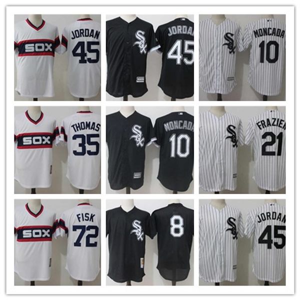 

custom white sox jerseys 7 tim anderson 45 jackson chicago 72 carlton fisk 35 frank thomas 21 todd frazier 79 abreu baseball jerseys, Blue;black