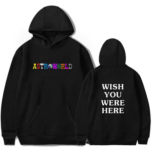 

travis scotts astroworld 2018 print hooded hoodies men/women clothes hoodie sweatshirt male harajuku plus size 4xl hip hop, Black