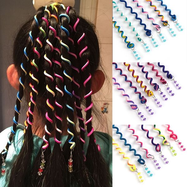 

fashion rainbow color curler hair braid for cute girl hair styling tools roller braid styling accesories 6 pcs/lot, Brown