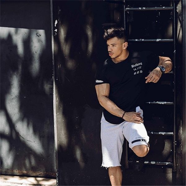 

januarysnow fashion mens cotton t-shirt new gyms fitness workout t shirt man summer casual fashion creativity print tees m-3xl, White;black