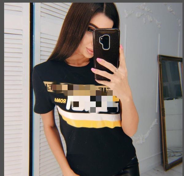 

2020 new women's wear designer t-shirt brand fÃªndÃ­ short sleeve printed luxury summer letter shirt european t-shirt, White