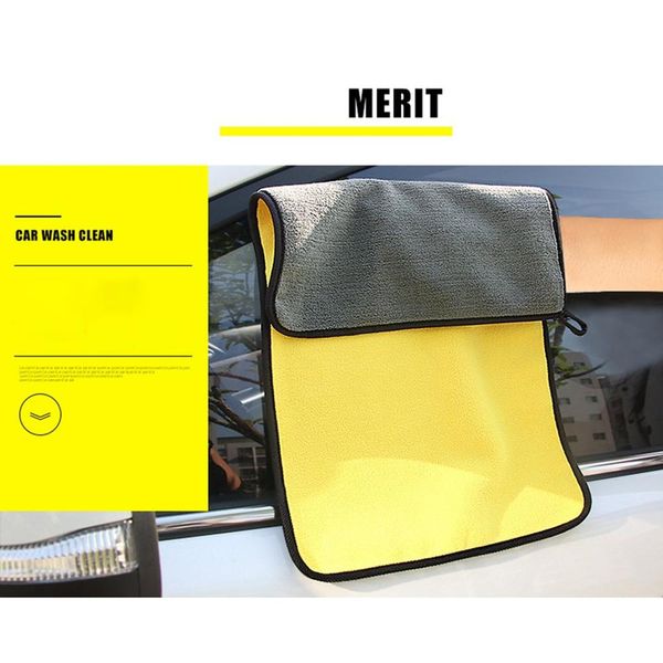 

super thick plush microfiber car cleaning cloth wet and dry dirt dust car wiping washing towel good water absorption