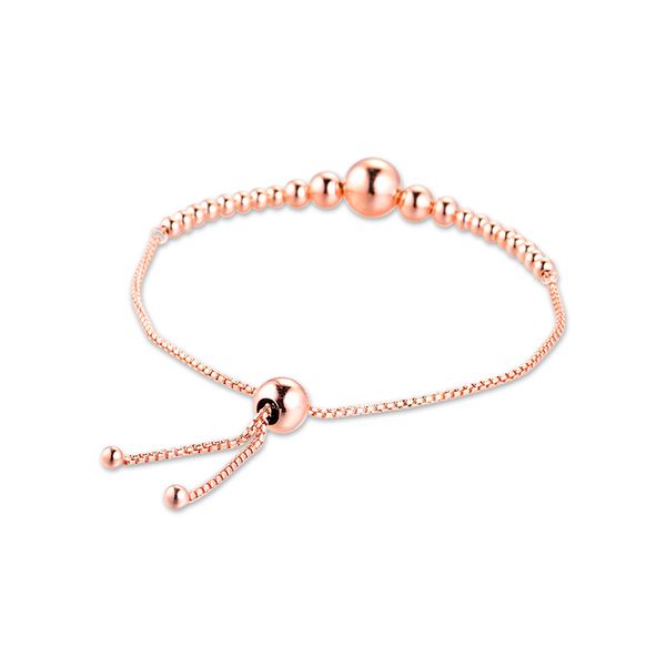 

100% authentic 925 sterling silver jewelry rose string of beads sliding bracelets ing, Black