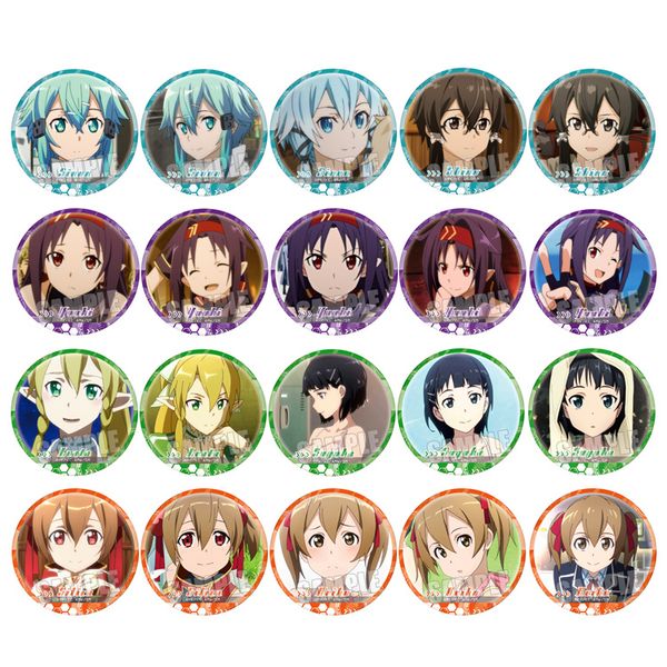

1pc 58mm sword art online asada shino kirigaya suguha cool brooch badges, Gray