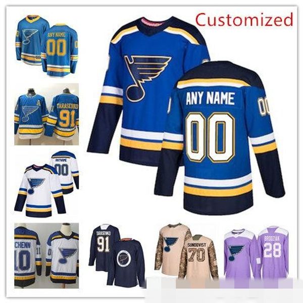 

Custom Men Women Youth St. Louis Vladimir Tarasenko Colton Parayko Jake Allen Binnington David Perron Patrick Maroon Blues Hockey Jerseys