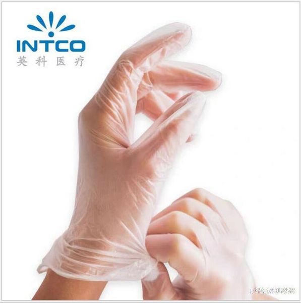 

ce certification disposable pvc vinrl examination gloves rubber high-density material pre-imitation protective golves dhl ng, Blue;gray