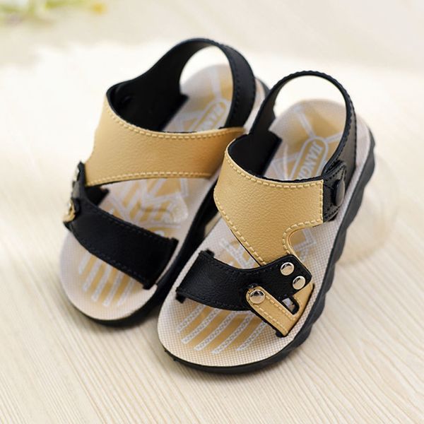 

summer beach sandals 2018 children antiskid soft sandals bottom toddler boy girl shoes sneakers leisure convenient outdoor shoes, Black;red