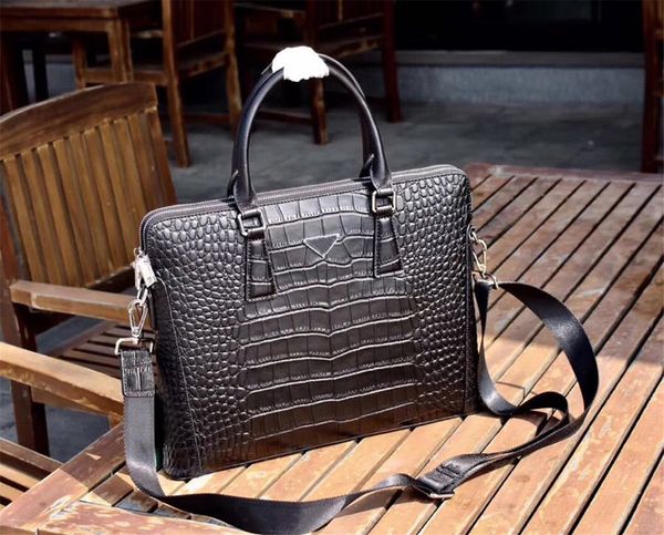 

designer luxury handbag men's genuine leather briefcases fashion formal attache case handsome easy matching newset style 3